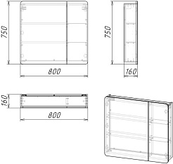 Grossman Мебель для ванной Талис 80 подвесная бетон пайн/белая – фотография-15